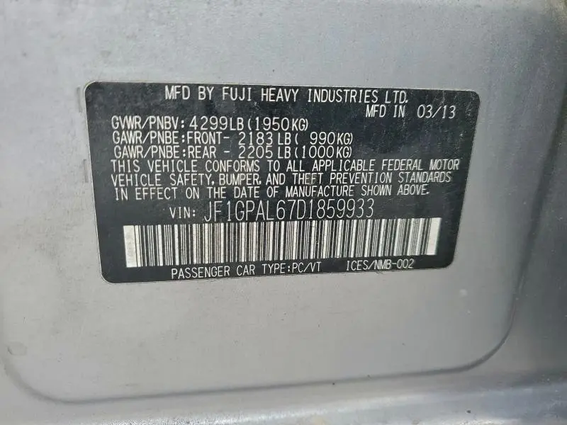 2013 SUBARU IMPREZA SPORT PREMIUM  