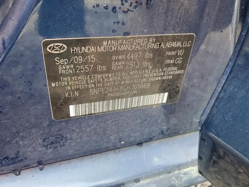 2016 HYUNDAI SONATA SE  