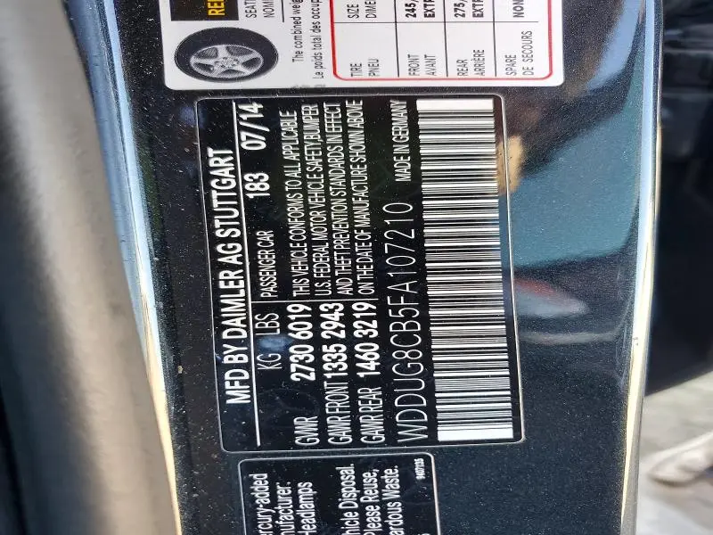 2015 MERCEDES-BENZ S 550  