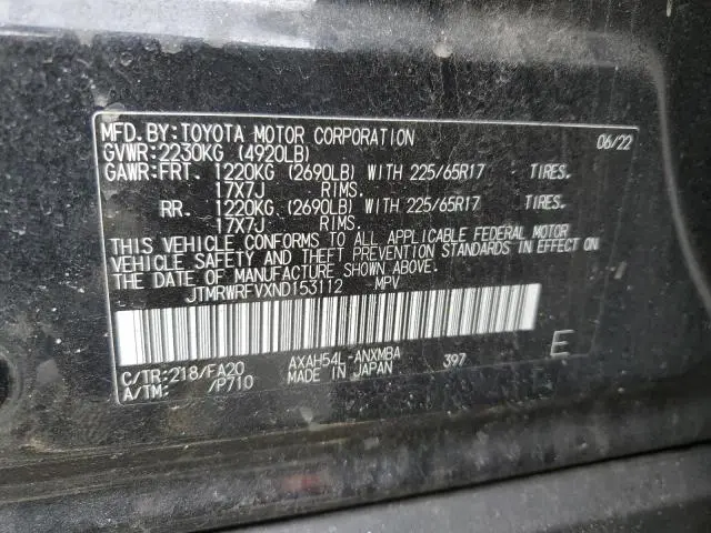 2022 TOYOTA RAV4 XLE  