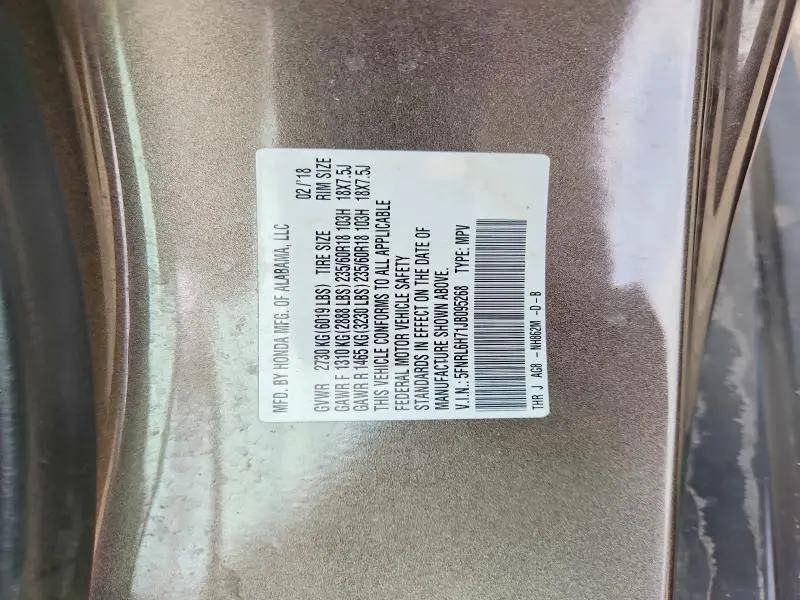 2018 HONDA ODYSSEY EXL  