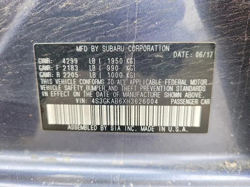2017 SUBARU IMPREZA PREMIUM  