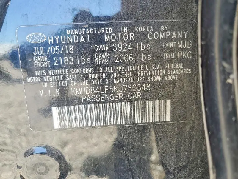 2019 HYUNDAI ELANTRA   