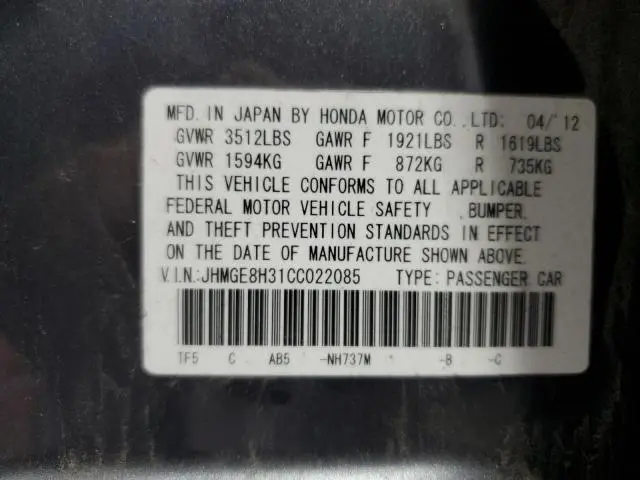 2012 HONDA FIT