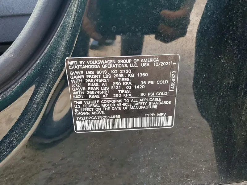 2022 VOLKSWAGEN ATLAS SEL PREMIUM R-LINE  