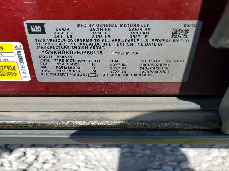 2015 CHEVROLET TRAVERSE   