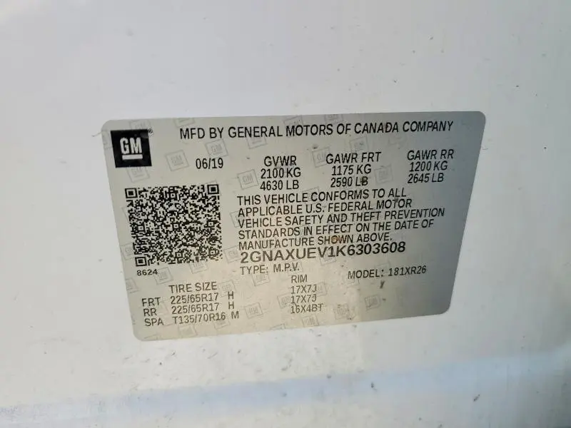 2019 CHEVROLET EQUINOX LT  