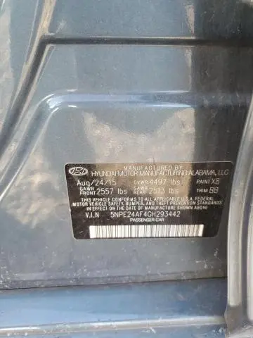 2016 HYUNDAI SONATA SE  