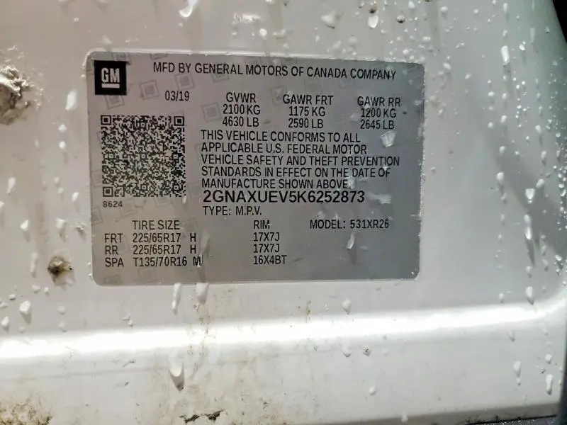 2019 CHEVROLET EQUINOX LT  