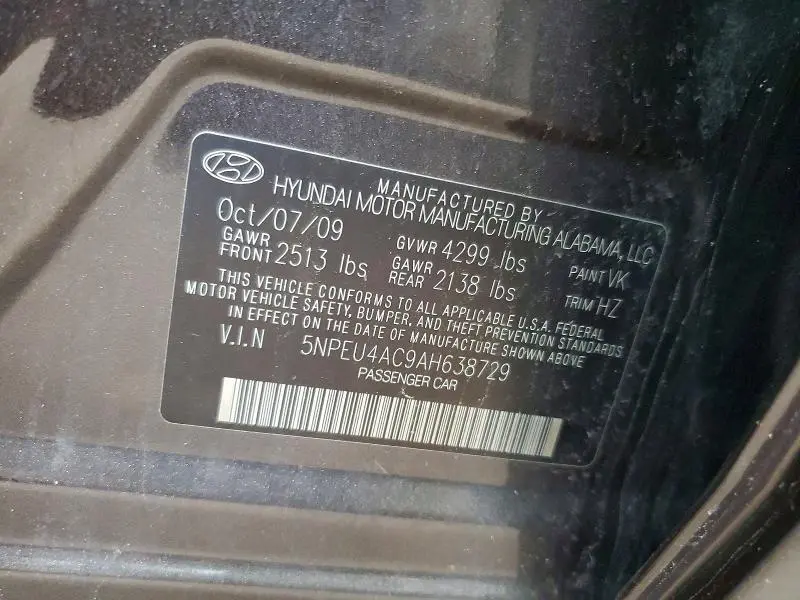 2010 HYUNDAI SONATA LIMITED  