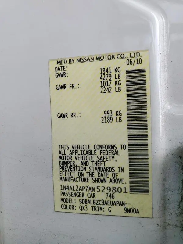 2010 NISSAN ALTIMA 2.5  