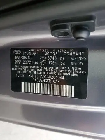 2016 HYUNDAI VELOSTER   