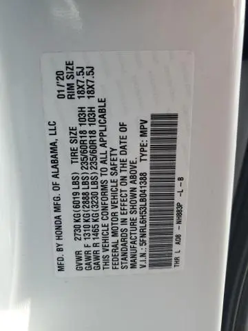 2020 HONDA ODYSSEY EX  