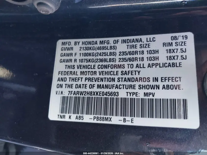 2019 HONDA CR-V EX-L