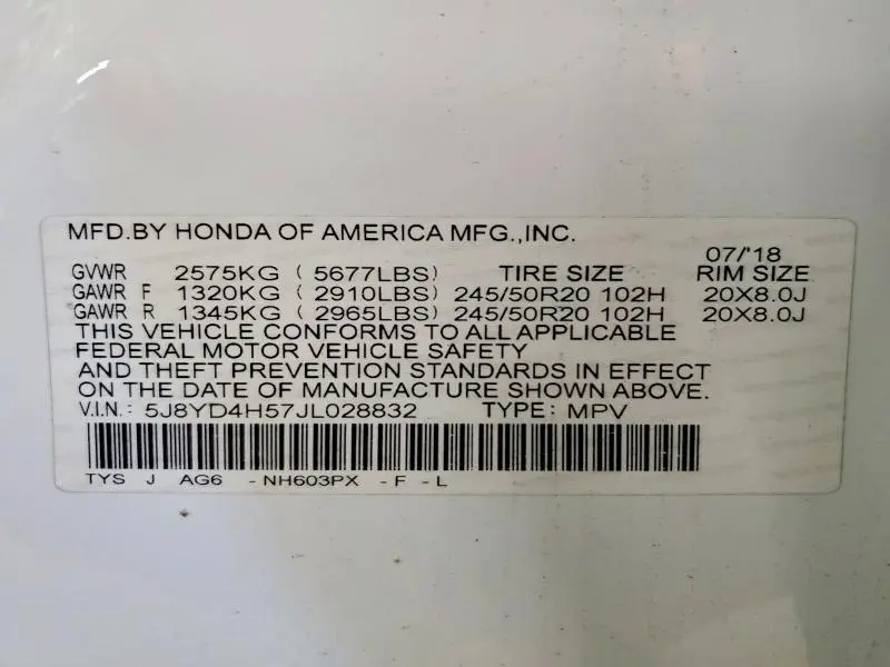 2018 ACURA MDX TECHNOLOGY  