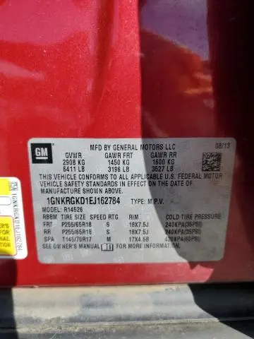 2014 CHEVROLET TRAVERSE LT  