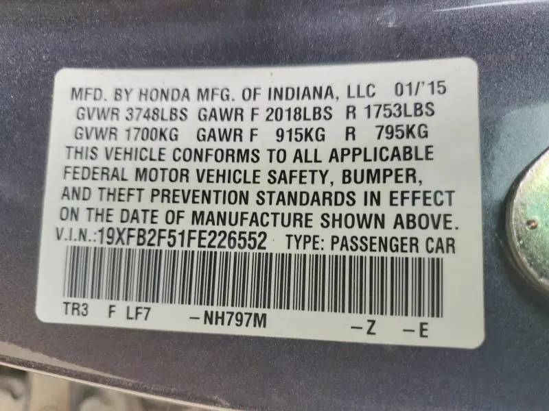 2015 HONDA CIVIC LX  