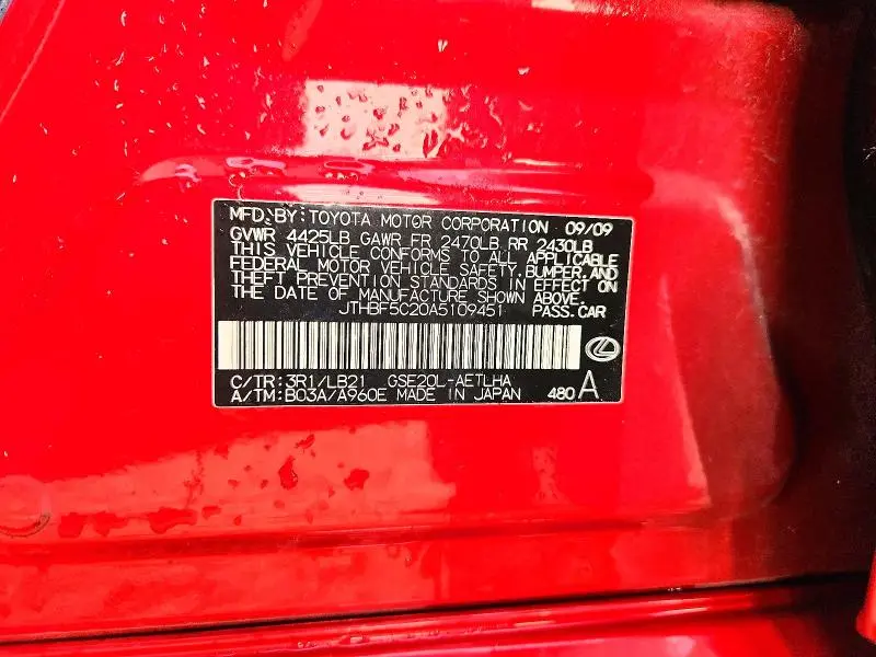 2010 LEXUS IS 250 BASE  