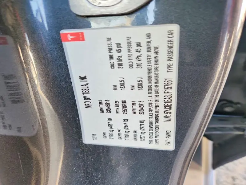 2018 TESLA MODEL 3   