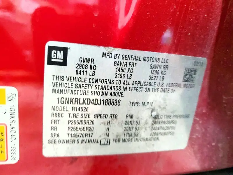 2013 CHEVROLET TRAVERSE LTZ  