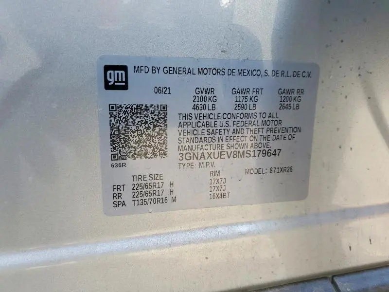 2021 CHEVROLET EQUINOX LT  