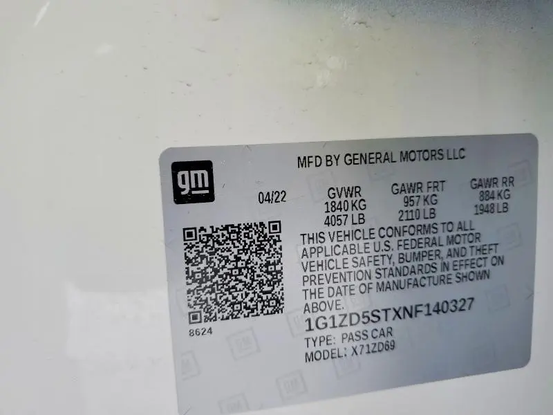 2022 CHEVROLET MALIBU LT  