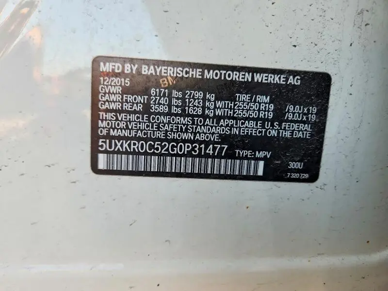 2016 BMW X5 XDRIVE35I  
