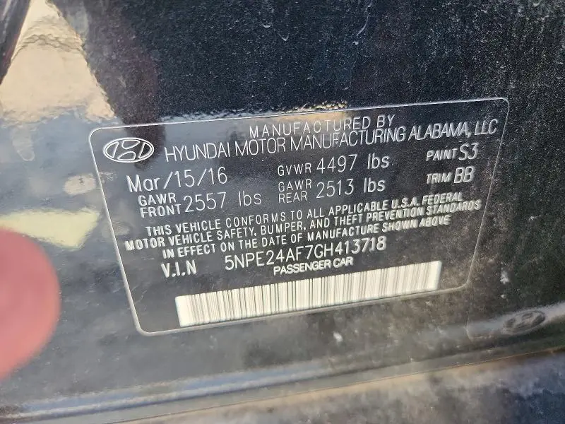 2016 HYUNDAI SONATA SE  