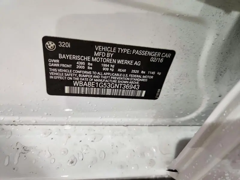 2016 BMW 320 I  