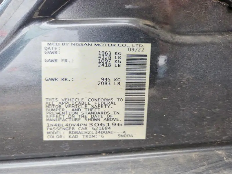 2023 NISSAN ALTIMA SV  
