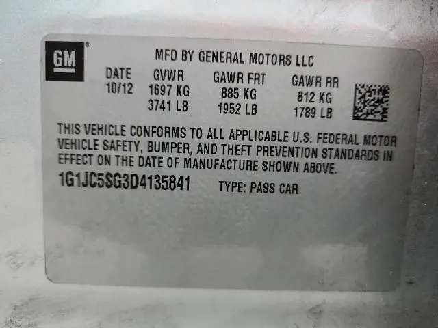 2013 CHEVROLET SONIC LT