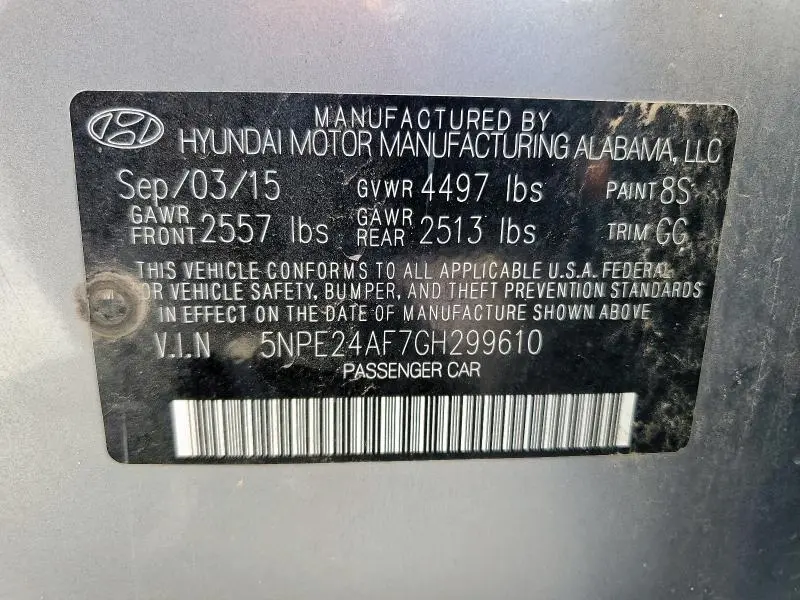 2016 HYUNDAI SONATA SE  