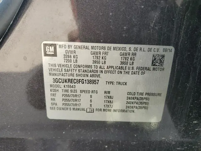 2015 CHEVROLET SILVERADO K1500 LT  