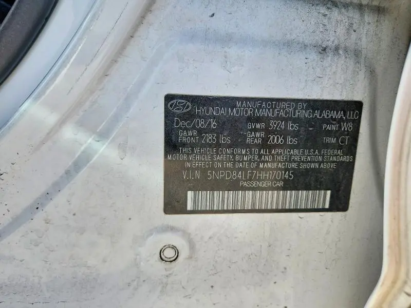 2017 HYUNDAI ELANTRA SE  