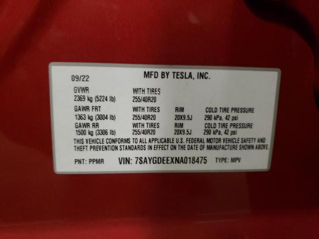 2022 TESLA MODEL Y 