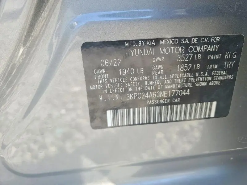 2022 HYUNDAI ACCENT SE  