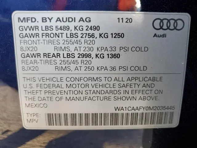 2021 AUDI Q5 PRESTIGE  