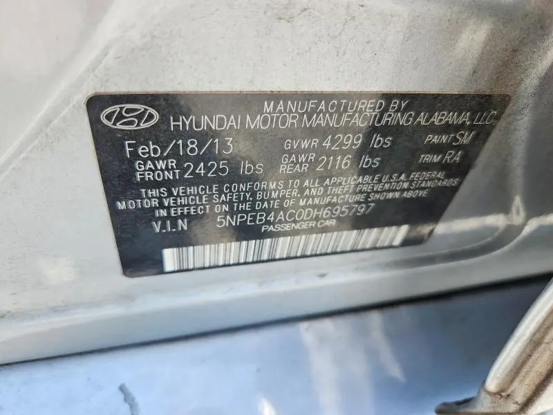 2013 HYUNDAI SONATA GLS  