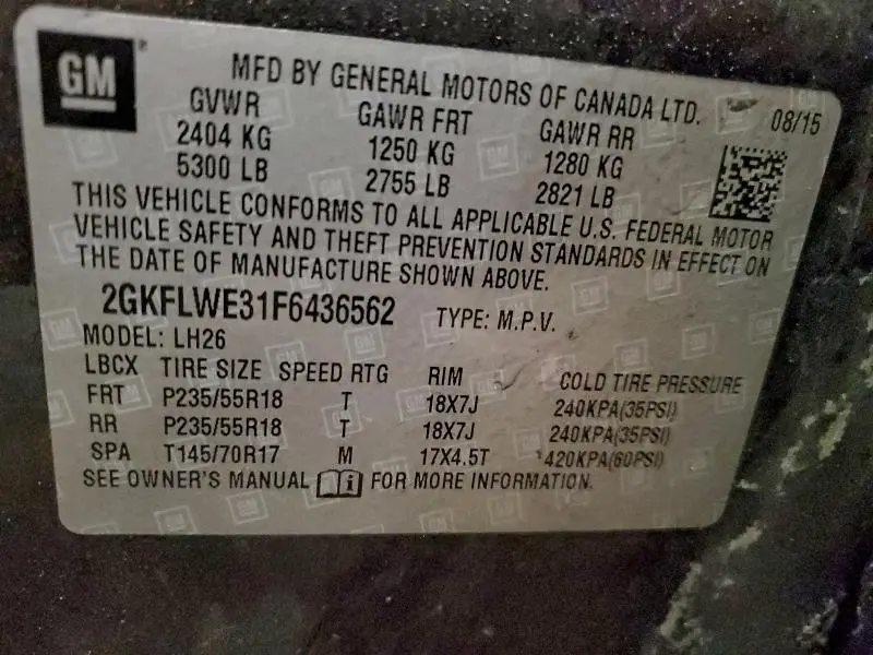 2015 GMC TERRAIN SLE  