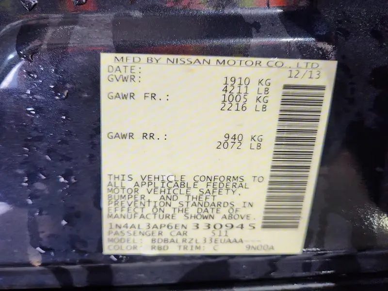 2014 NISSAN ALTIMA 2.5  