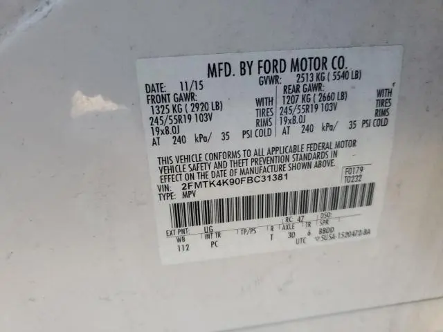 2015 FORD EDGE TITANIUM  