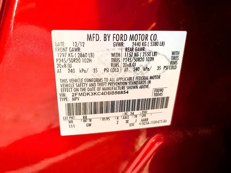 2013 FORD EDGE LIMITED  