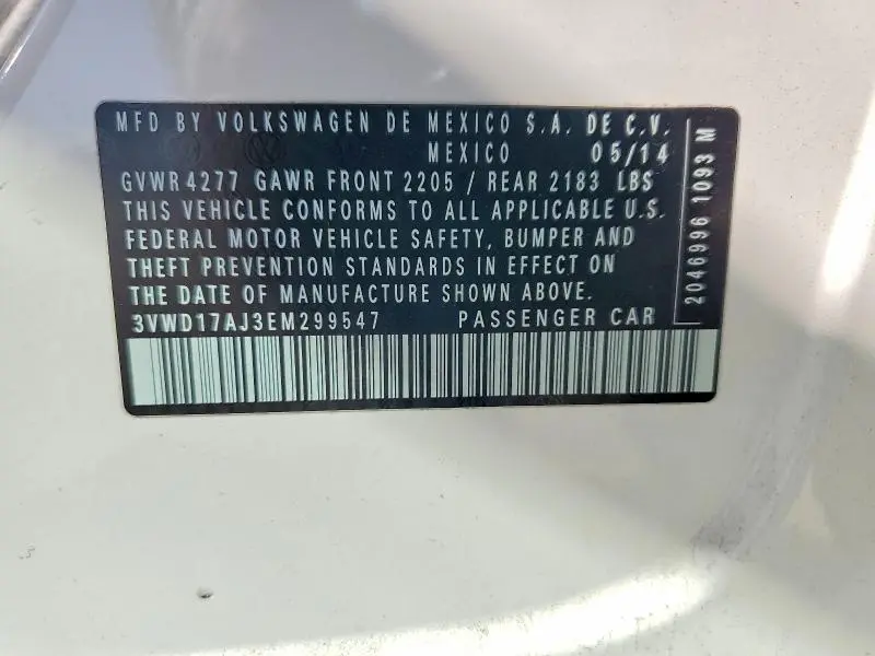 2014 VOLKSWAGEN JETTA SE  