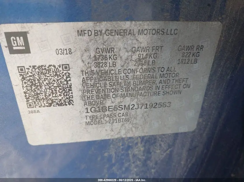 2018 CHEVROLET CRUZE LT AUTO