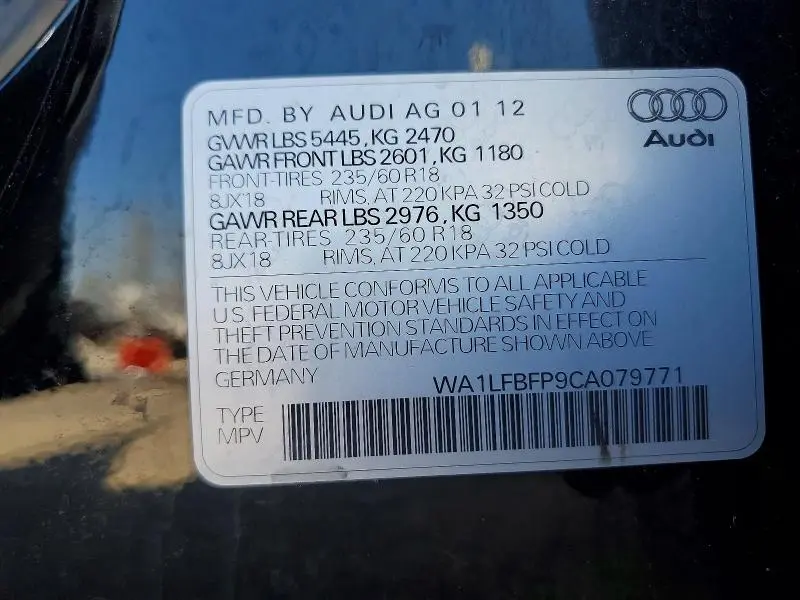 2012 AUDI Q5 PREMIUM PLUS  