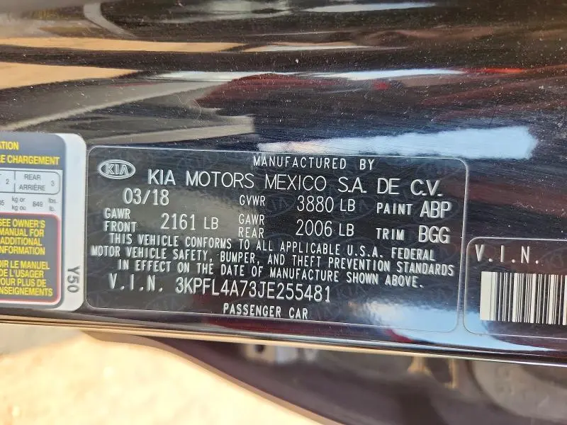 2018 KIA FORTE LX  