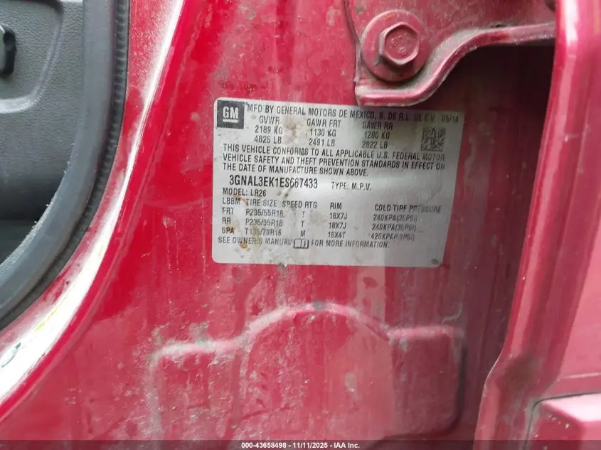 2014 CHEVROLET CAPTIVA SPORT LT