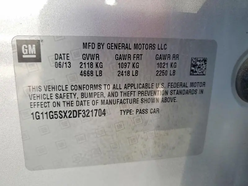 2013 CHEVROLET MALIBU 3LT  
