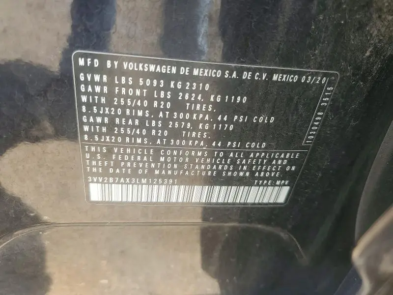2020 VOLKSWAGEN TIGUAN SE  