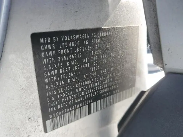 2015 VOLKSWAGEN TIGUAN S  